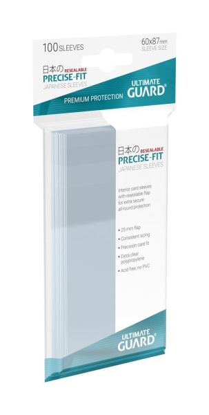 Ultimate Guard Precise-Fit Sleeves wiederverschließbar Japanische Größe Transparent (100)